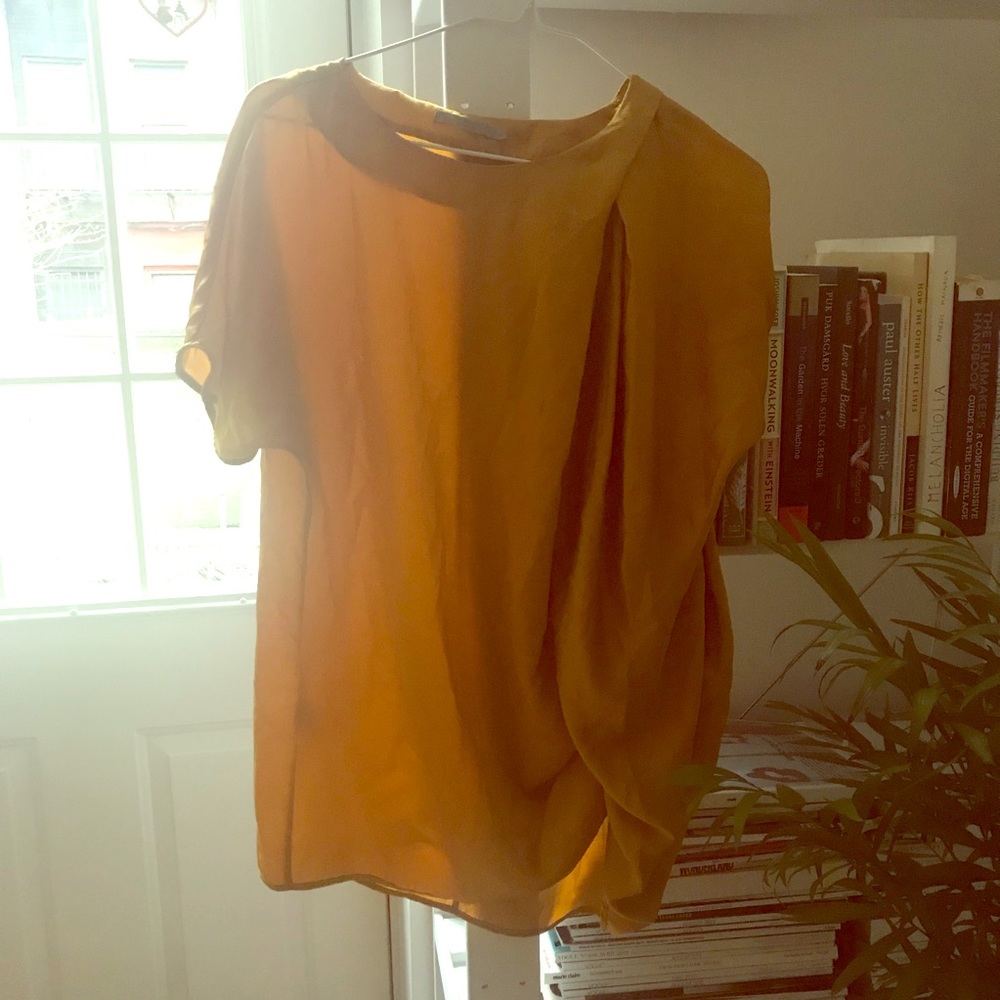 COS golden silk blouse